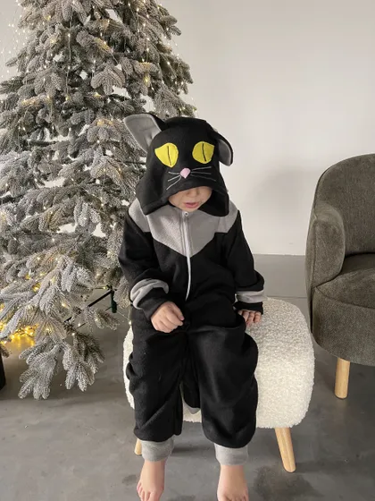 фото, Кігурумі дитяча костюм піжама Кіт котик чорний (розміри 110-128) 116