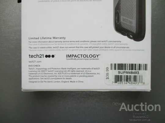 Чехол Tech21 Evo CHECK для LG K20 Plus чохол Інтернет-аукціон