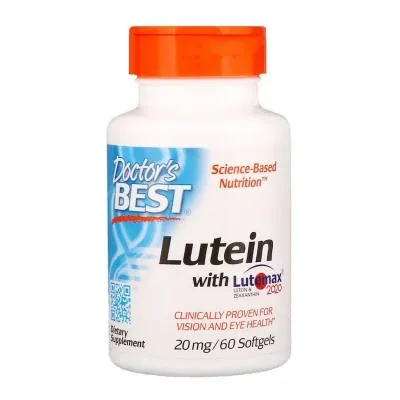 Аминокислота Doctor&#039;s Best Лютеин, Lutein with Lutemax 20 мг, 60 желатиновых капсул (DRB00369) Ціна