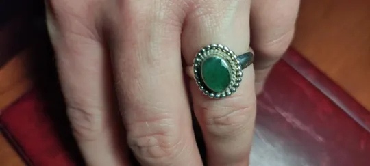 Кольцо женское серебро 925 камень жадеит  bm393 Продаж