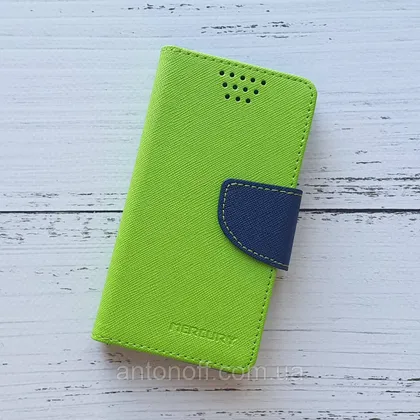 фото, Книжка універсальна Mercury Goospery 4.0"-4.3" (13×7см) для телефона Green-Blue