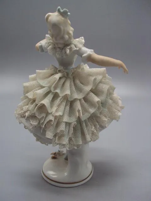Фигура фарфор статуэтка Unterweissbach Германия балерина кружевница девушка танцует балет №14484 Продаж