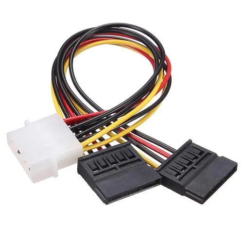 Переходник IDE Molex - 2x Sata 15pin для питания жестких дисков Ціна