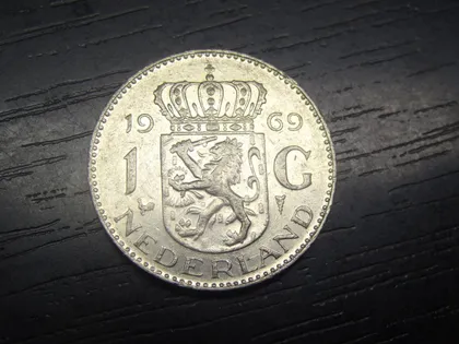 фото, 1 гульден Нідерланди 1969 півник