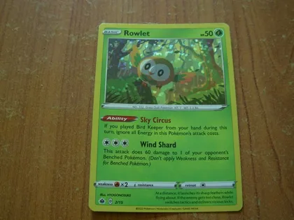 фото, Картка Rowlet Pokemon