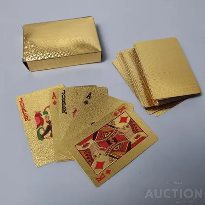 фото, Карти гральні покерні, колода 54 шт, gold
