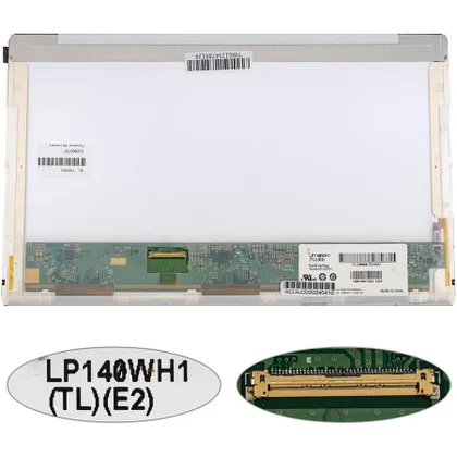 фото, Матриця 14.0 LP140WH1-TLE2 (1366*768, 40pin, LED,NORMAL, глянець, роз'єм ліворуч знизу) для ноутбука (renew)