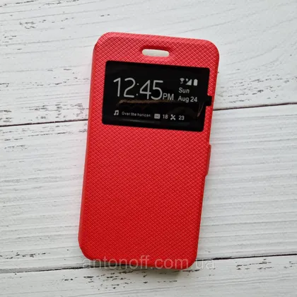 фото, Чохол-книжка Doogee X5 / X5 Pro для телефону (з віконцем) Червоний