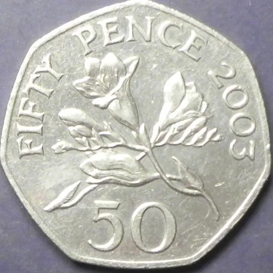 50 пенсів 2003 Гернсі рідкісна Ціна