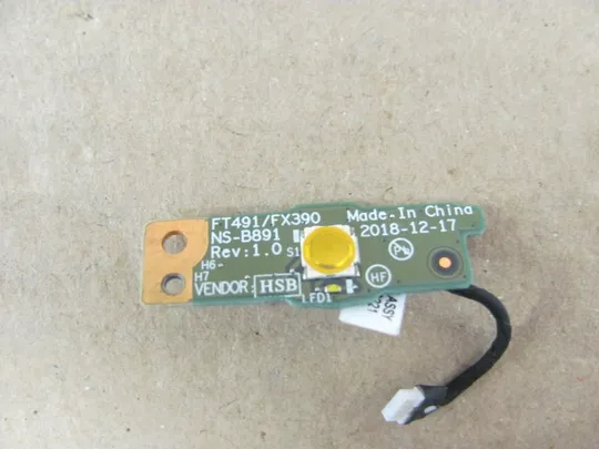 номер0629-7 плата кнопка вкл Плата кнопки включеня Кнопкова плата Кнопковий модуль Плата управління кнопками, Плата кнопки живлення Laptop Power button board  FT491/FX390 NS-B891 DC020022Q30  для Lenovo ThinkPad T495S T490S X390 X395 оригінал З аукціону