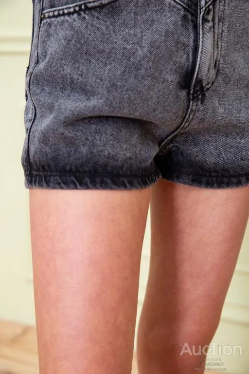 Женские джинсовые шорты, серого цвета, 164R3358 Де купити