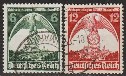 фото, 1935 - Рейх - З'їзд в Нюрнберзі Mi.586-87 _гаш