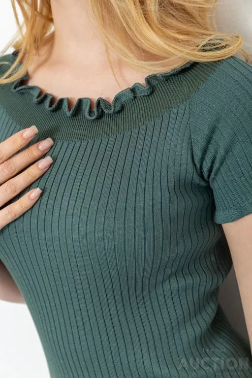 Туника однотонная, цвет зеленый, 204R012 Де купити
