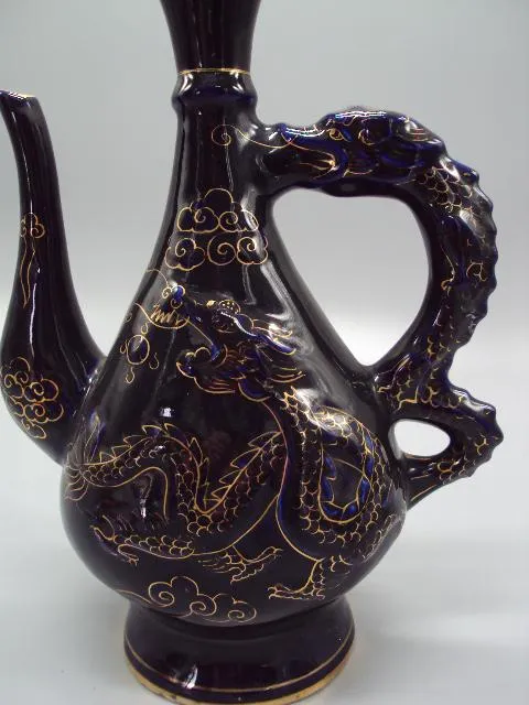 Графин штоф кувшин чайник фарфор кобальт дракон высота с крышкой 30,5 см, без 26 см №14051 З аукціону