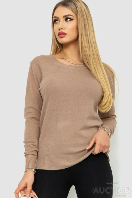 Кофта женский однотонный повседневный, цвет мокко, 244R2033 Ціна
