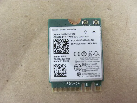 596-14 WI-FI модуль 8260NGW 08XG1T  для Dell Latitude E7270 E7470 7470  оригінал Ціна