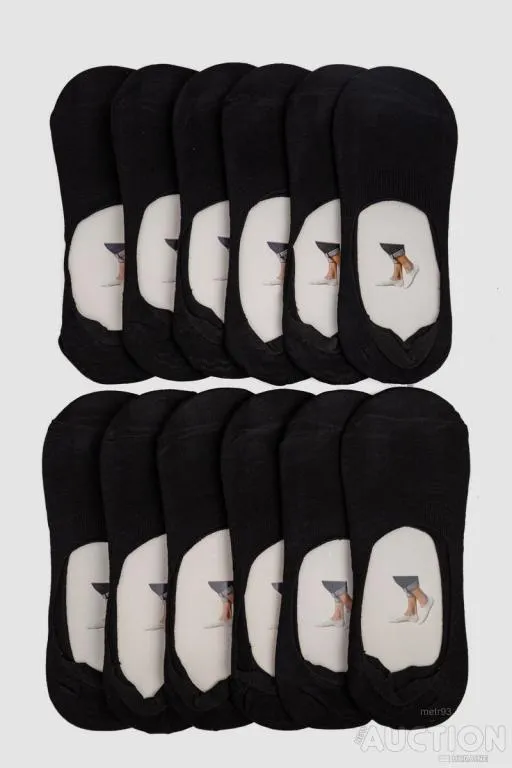 Комплект мужских следов 12 пар, цвет черный, 151RB21 Ціна