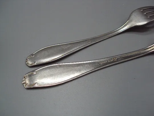 Столовые приборы вилки нерж столовая и десертная вилка нержавейка 18,2 см и 20 см лот 2 шт №18639в в Україні