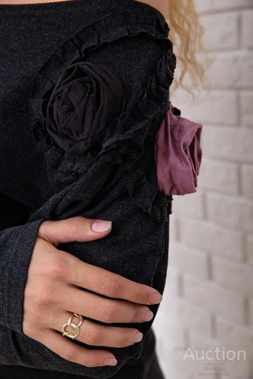 Шерстяное приталенное платье, темно-серого цвета, 167R147-1 Інтернет-аукціон