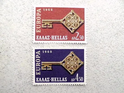 фото, Серія поштових марок Греція " Єропа СЕРТ " 1968 рік **