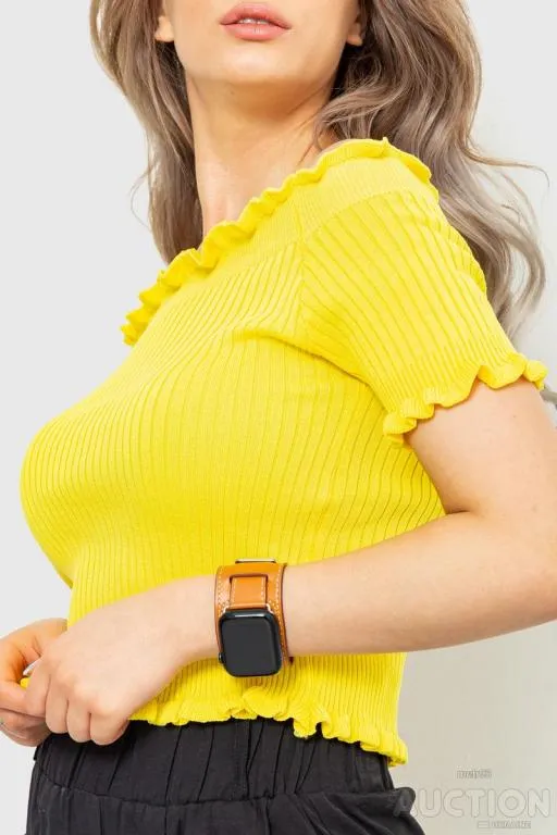 Топ женский нарядный в рубчик, цвет желтый, 204R020 З аукціону