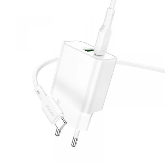 Купити СЗУ Borofone BA88A Navy PD20W+QC3.0 (1USB-A/1C) + кабель Type-C to Type-C