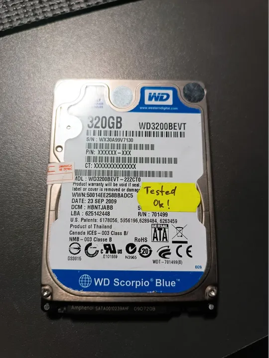 Жорсткий диск 2.5&quot; WD 320  GB Sata 2 (WD3200BEVT) Ціна