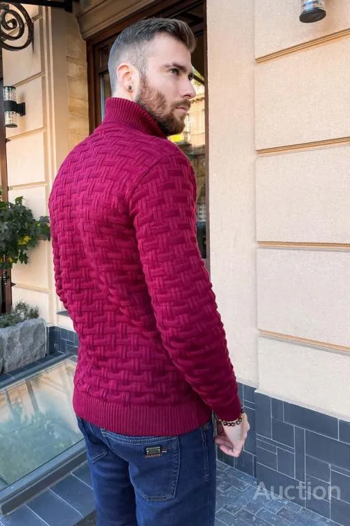 Свитер мужской, цвет бордовый, 161R602 Продаж