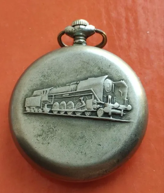 Карманные часы СССР Молния Паровоз в рабочем состоянии kt985. З аукціону