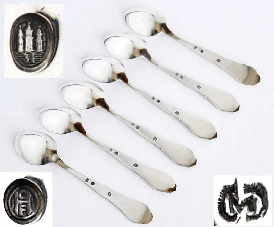 Срібні ложечки 6 штук 830 проба 1931 рік Данія Продаж