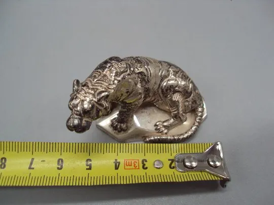 Купити Фигура статуэтка тигр сидит серебро 925 проба Киевский ювелирный завод вес 102,09 г №13215