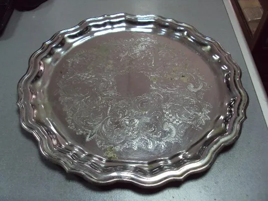 Поднос круглый с узором мнц ссср знак качества диаметр 36,8 см №13155 Ціна