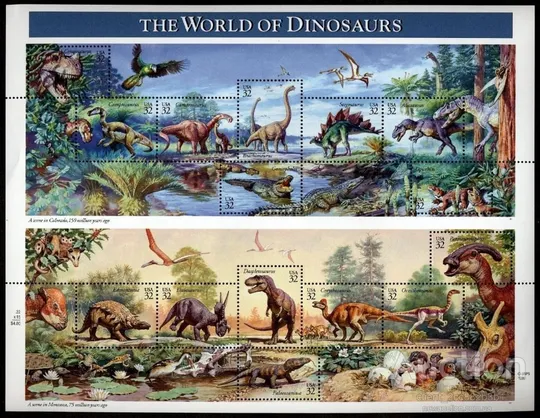 Купити США-Динозавры-1997.Чистый полный красивый комплект-серия 15 марок + ЛИСТ....MNH.