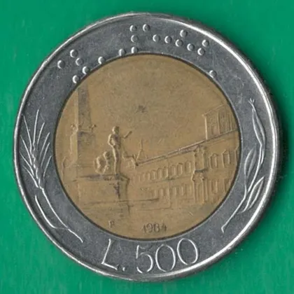 фото, 500 лір 1984 року Італія [КВ]