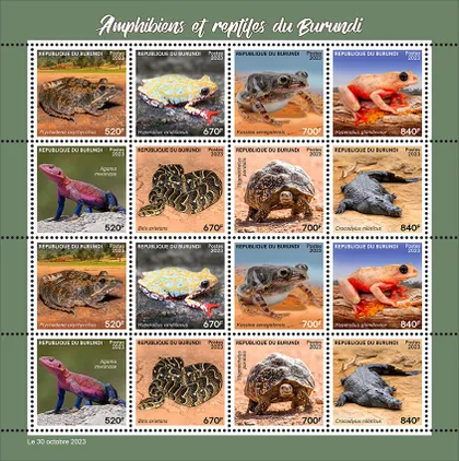 фото, Бурунди -Амфибии и Рептилии-2023.Чистый полный комплект.MNH.