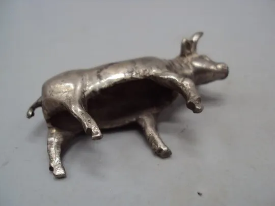 Фигура миниатюра статуэтка бык корова бычок серебро925 проба вес 37,48 г высота 2,7 см №14419 Інтернет-аукціон