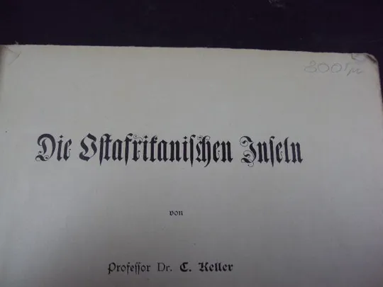 книга Conrad Keller восточноафриканские острова берлин 1898 год №63 Продаж
