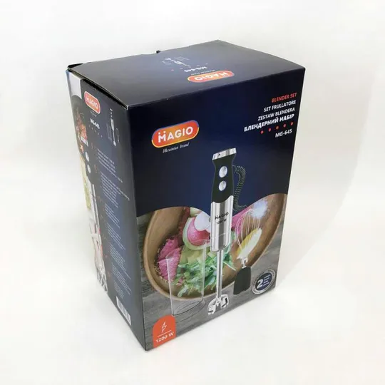 Блендер погружной 3в1 Magio MG-645 1200 Вт, миксер блендер ручной, блендер для молочных коктейлей З аукціону