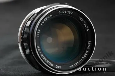 Об&#039;єктив Minolta MC Rokkor-PF 1:1.4 f=58mm MD Ф55мм Японія Вживане Ціна