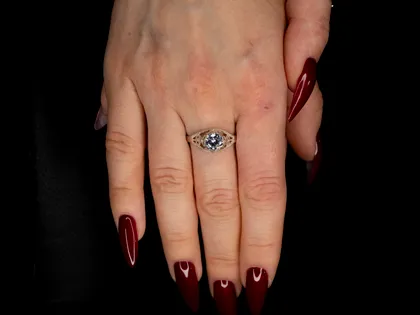 фото, Каблучка з срібла 925 проби. Вставка - куб.циркон