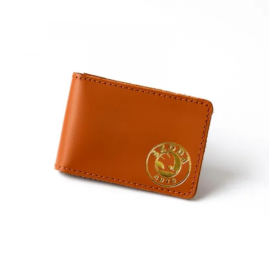 Обкладинка для автодокументів з логотипом &quot;Skoda&quot; коричнева з позолотою. Ціна