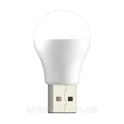 фото, LED лампочка USB лампа XO Y1 5V для повербанка ноутбука ЮСБ нічник Білий