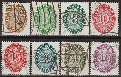 фото, 1927/33 - Німеччина - Службові - Деномінація - Овали Mi.114-21 _18,60 €
