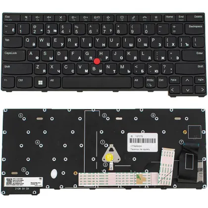 фото, Клавіатура для ноутбука Lenovo (ThinkPad: X13 Gen 3) rus, black