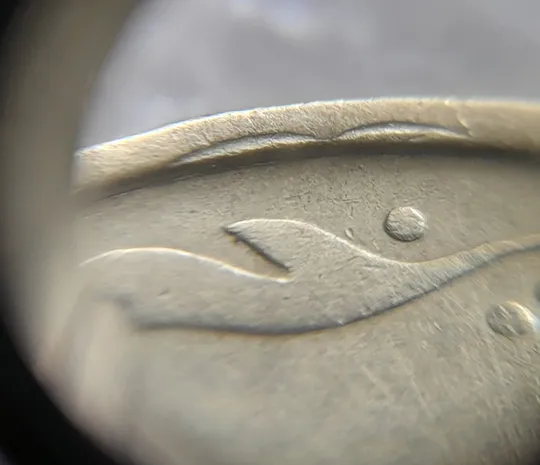 (7317) 50 копійок 1992 1АВм цікавий брак на канті реверса (слід вінка?, соудар?) (50 копеек 1992) Де купити