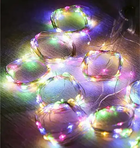 Купити Гирлянда штора &quot;Роса&quot; от USB, 3x3м, 300 LED, 10 нитей, 8 режимов, IP44 Мультиколор