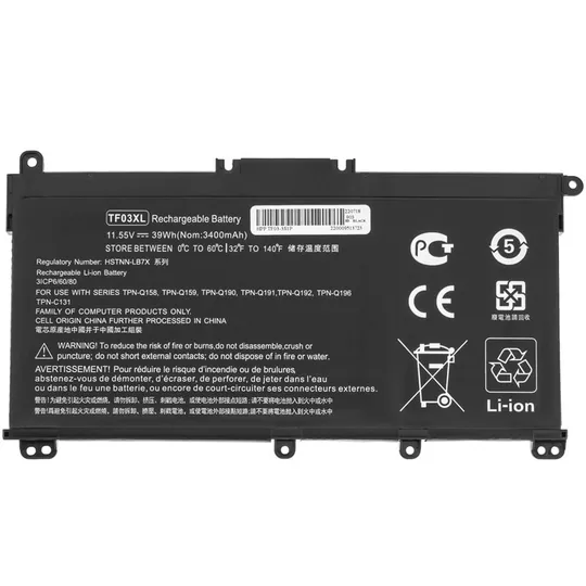 Батарея для ноутбука HP TF03XL (Pavilion 15-CC, 15-CD series) 11.55V 3400mAh 39Wh Black З аукціону