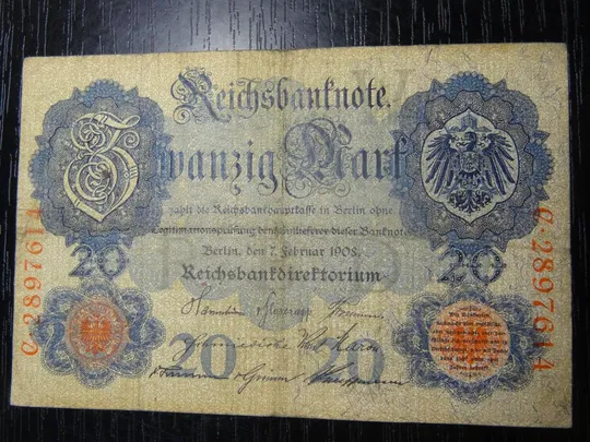 20 марок Німеччина 1908 (літера W) Ціна
