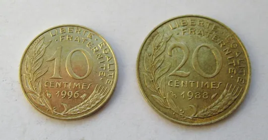 Купити 10 и 20 сантимов = 1996, 1988 г. = ФРАНЦИЯ #