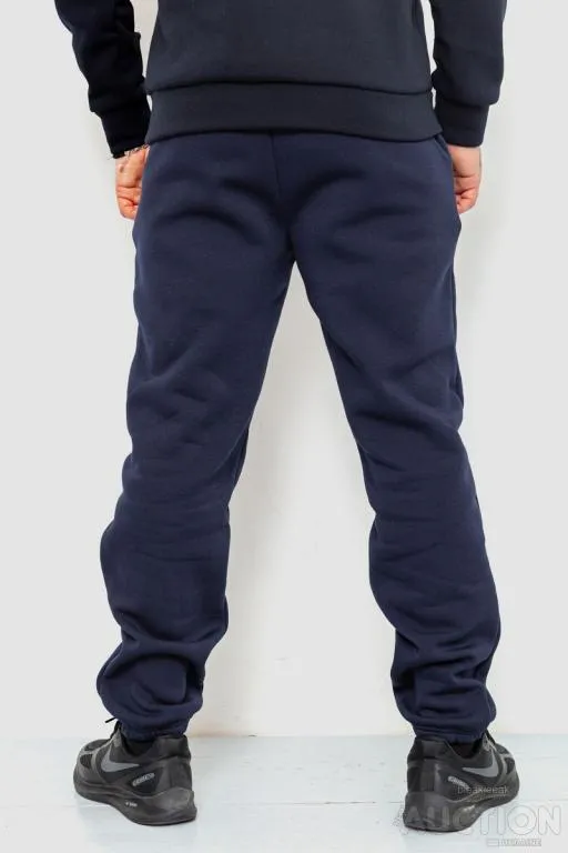 Спорт штаны мужские на флисе, цвет темно-синий, 241R001 Продаж
